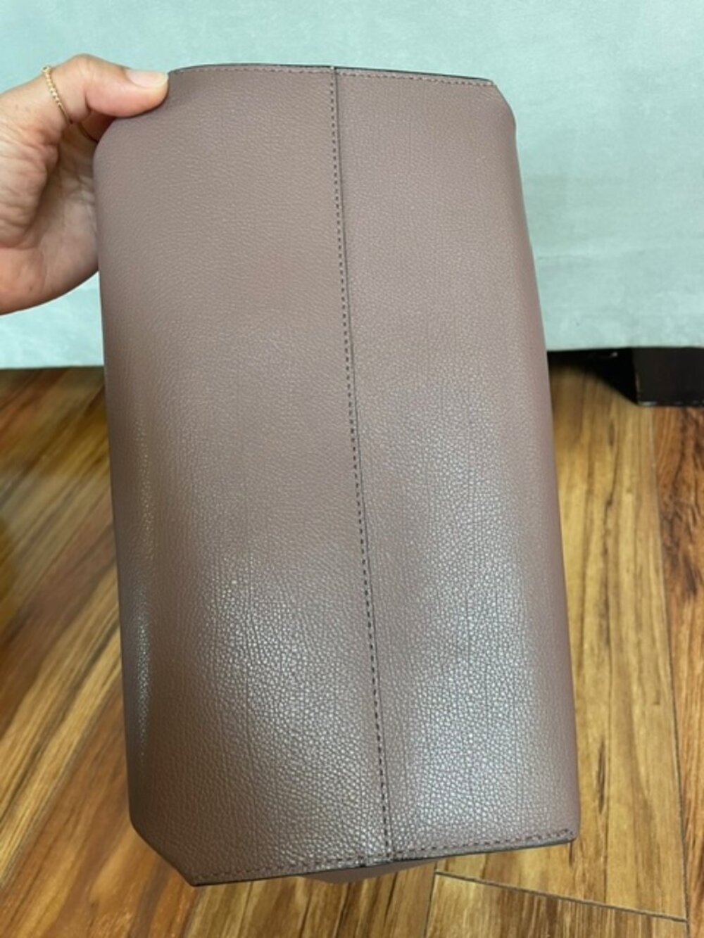 The Rebecca Minkoff Women's Stella Leather Tote Bag in Brown is a stylish and sp - Picture 11 of 12